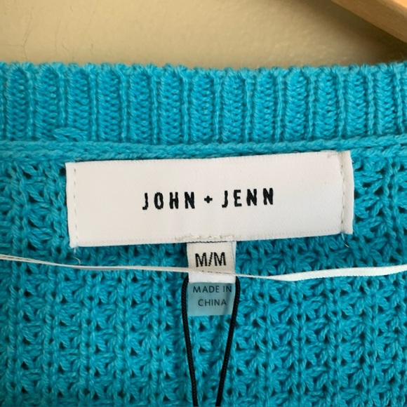 John + Jenn Faux Wrap Blue Knit Long Sleeve Sweater Women’s - Picture 4 of 6